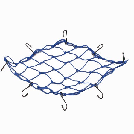 Gepäcknetz, Spannnetz ca. 40x40cm (elastisch 90x90cm) blau, 8 Haken, Gepäckträger, nach Baugruppe, Motorrad Zubehör